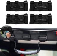🏎️ enhance safety and accessibility with 4 pcs roll bar grab handles for jeep wrangler - black logo