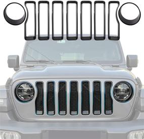 img 4 attached to Wrangler Grille Grill Insert Headlight Exterior Accessories