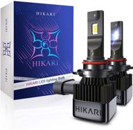 🔆 hikari 2021 acme-x 9005/hb3 светодиодные лампы, высокая яркость и широкий обзор, все в одном дизайне, замена галогеновой лампы, прохладный белый 6000k, оценка ip68 для противотуманных фар логотип