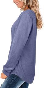 img 2 attached to 👚 Aokosor Women's Long Sleeve Casual Crewneck Tunic Sweatshirts for Leggings