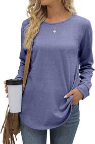 img 4 attached to 👚 Aokosor Women's Long Sleeve Casual Crewneck Tunic Sweatshirts for Leggings