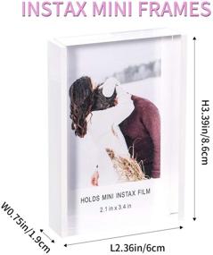 img 1 attached to 📸 Masqudo Instax Mini Frames 2x3 – Clear Cute Photo Frames for Tabletop, Desktop, and Freestanding Sliding Photo Display for Fujifilm Polaroid Film