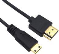 duttek mini hdmi to hdmi cable 12 inches, ultra-thin hdmi male to mini hdmi male cable support 4k hd, 1080p, 3d for projector, monitor, camcorder - hdmi 2.0 logo