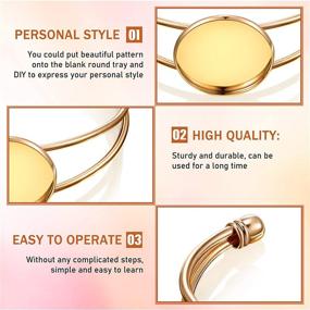 img 1 attached to 📿 12 Pieces Bezel Bracelet with 25 mm Round Cabochon Setting Base - DIY Blank Jewelry Accessory Bezel Tray for Making Cuff Bangles, Wristbands, and DIY Bracelets Jewelry - Golden and Silver