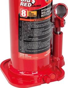 img 1 attached to 🔴 High-capacity Torin Hydraulic Welded Bottle Jack - 8 Ton (16,000 lb) Capacity, Big Red Color