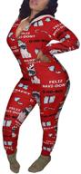 stunning christmas clubwear jumpsuit printed sleepwear for women's clothing logo