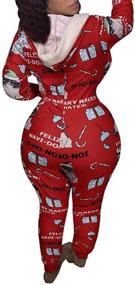img 3 attached to Stunning Christmas Clubwear Jumpsuit Printed Sleepwear for Women's Clothing
