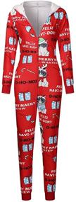 img 2 attached to Stunning Christmas Clubwear Jumpsuit Printed Sleepwear for Women's Clothing