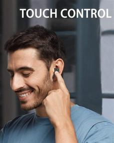 img 1 attached to 🎧 YYJY S16 True Wireless Earbuds: Touch Control, Noise Cancelling, IPX8 Waterproof Stereo Earphones with Built-in Mic for Sports (Black)