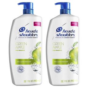 img 4 attached to 🍏 Head and Shoulders Green Apple Shampoo, 32.1 fl oz, Twin Pack - Anti Dandruff Treatment & Scalp Care