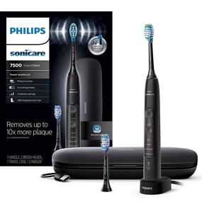 img 4 attached to Black Philips Sonicare HX9690/05 ExpertClean 7500 Bluetooth Rechargeable Electric Power Toothbrush