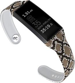 img 4 attached to Zwolf Slim Bands - Compatible with Fitbit Charge 4 and Charge 3 - Thin Pattern Flowers Leopard Silicone Wristband - for Charge 4/ Charge 3/ Charge 3 SE Fitness Tracker