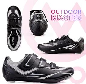 img 1 attached to OutdoorMaster Unisex Cycling Shoes - Road Bike Shoes with 2 Cleat Compatibility 🚴 for Delta/SPD/Look X-Track Indoor Pedals - Ideal for Men and Women Racing Bicycle Riding