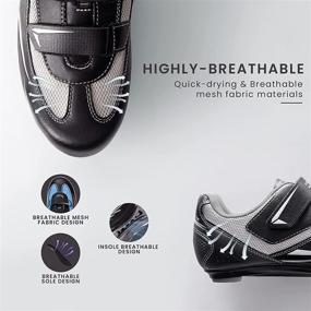 img 2 attached to OutdoorMaster Unisex Cycling Shoes - Road Bike Shoes with 2 Cleat Compatibility 🚴 for Delta/SPD/Look X-Track Indoor Pedals - Ideal for Men and Women Racing Bicycle Riding