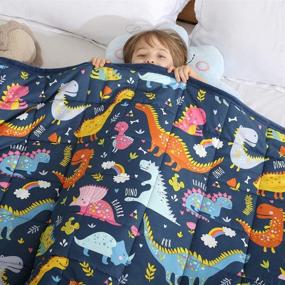 img 4 attached to 🦖 Haowaner Weighted Comforter - Sleeping Dinosaur Blue | Kids' Home Store