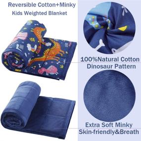 img 1 attached to 🦖 Haowaner Weighted Comforter - Sleeping Dinosaur Blue | Kids' Home Store