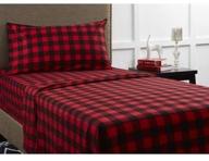 red plaid king size flannel bedding sheet set by mainstays logo