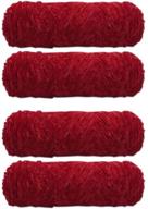 🧶 truevalue 4 skeins chenille yarn - hand knitting glossy chenille velvet blanket yarn for crochet, weaving, and diy crafts - 400g total weight (red) logo