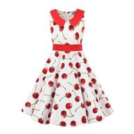 vintage floral and polka dot sleeveless swing 🌸 dress for girls, perfect for summer - sizes 3-11 years logo