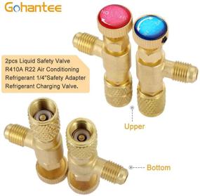 img 1 attached to Gohantee Refrigerant Charging Valve Set - R12/R410, R22-1/4” Male to 1/4” Female, R410-1/4” Male to 5/16” Female, Safety Adapter Flow Control Ball Valve for R12/R22/R410 Air Conditioner Manifold