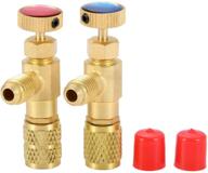 gohantee refrigerant charging valve set - r12/r410, r22-1/4” male to 1/4” female, r410-1/4” male to 5/16” female, safety adapter flow control ball valve for r12/r22/r410 air conditioner manifold logo