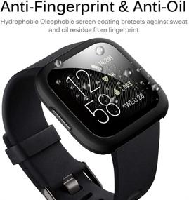 img 1 attached to Чехол Fitbit Versa 2 с защитным экраном - матовый ударопрочный чехол и защитное стекло из ПЭТ для Fitbit Versa 2 (черный)