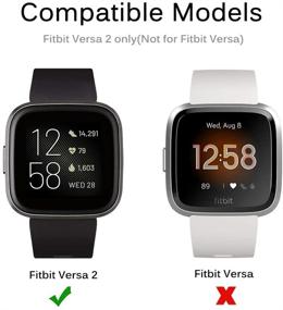 img 3 attached to Чехол Fitbit Versa 2 с защитным экраном - матовый ударопрочный чехол и защитное стекло из ПЭТ для Fitbit Versa 2 (черный)