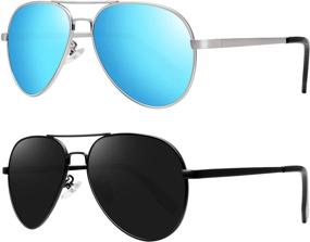 img 4 attached to Polarized Aviator Sunglasses Mirrored Protection Boys' Accessories