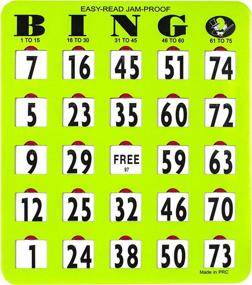 img 4 attached to Optimized for SEO: MR CHIPS Easy-Read Quick-Clear Green Style Bingo Cards with Slideable Fingertip Windows - Large Print