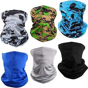 img 4 attached to 🌞 Breathable Summer Face Cover Scarf Bandana with 6 Piece UV Protection Neck Gaiter