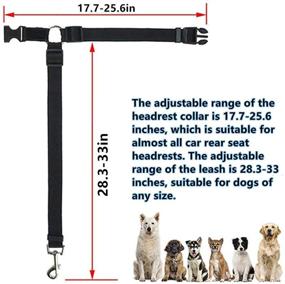 img 3 attached to 🐾 Adjustable Traction Belt for Cats, Dogs, and Other Pets - 2PCS Black Pet Dog Car Seat Belts