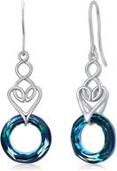 💎 sterling silver dangle crystal earrings, blue circle jewelry gift for women and girls logo