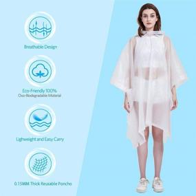 img 2 attached to HLKZONE Reusable Drawstring Women's Ponchos for Coats, Jackets & Vests - Emergency Clothing