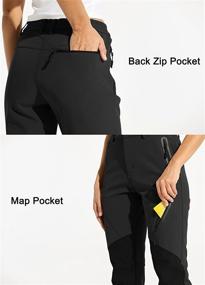 img 1 attached to Willit Women's Fleece-Lined Hiking Pants: Waterproof Softshell Snow Pants for Cold Weather Winter Adventures