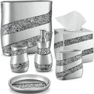 enhance your bathroom with the dwellza 6-piece silver mosaic bathroom accessories set logo