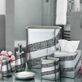 img 3 attached to Enhance Your Bathroom with the DWELLZA 6-Piece Silver Mosaic Bathroom Accessories Set