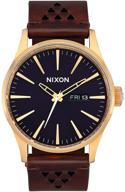 🕶️ наручные часы nixon men's a105 sentry 42 мм: элегантные наручные часы из нержавеющей стали с кожаным ремешком и кварцевым механизмом логотип