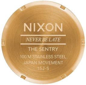 img 1 attached to 🕶️ Наручные часы Nixon Men's A105 Sentry 42 мм: элегантные наручные часы из нержавеющей стали с кожаным ремешком и кварцевым механизмом