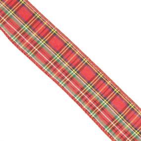 img 2 attached to Tradition Plaid Wired Christmas Ribbon Crafting
