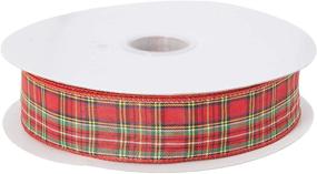img 1 attached to Tradition Plaid Wired Christmas Ribbon Crafting
