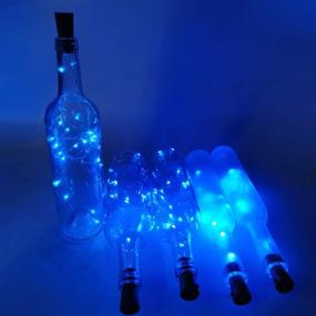 img 1 attached to ✨ 10 Packs of UNIQLED Blue Wine Bottle Cork Starry String Lights - Battery Operated Fairy Night Wire Lights for DIY Wedding Decor, Party, Christmas, Holiday Decoration - 20 LED