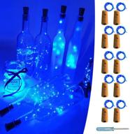 ✨ 10 packs of uniqled blue wine bottle cork starry string lights - battery operated fairy night wire lights for diy wedding decor, party, christmas, holiday decoration - 20 led логотип