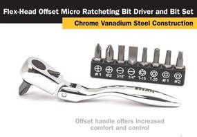 img 3 attached to 🔧 Titan 11212 Flex-Head Offset Micro Ratcheting Bit Driver and Bit Set: Compact & Versatile Tool for Precision Tasks
