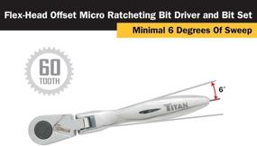 img 2 attached to 🔧 Titan 11212 Flex-Head Offset Micro Ratcheting Bit Driver and Bit Set: Compact & Versatile Tool for Precision Tasks