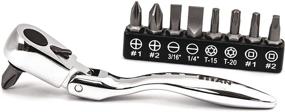 img 4 attached to 🔧 Titan 11212 Flex-Head Offset Micro Ratcheting Bit Driver and Bit Set: Compact & Versatile Tool for Precision Tasks