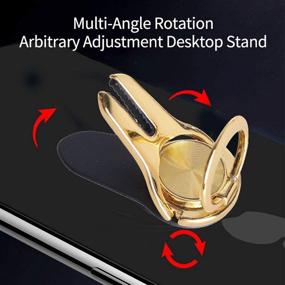img 2 attached to 📱 Metallic Gold Air Vent Cell Phone Ring Holder Stand - Universal Finger Grip Phone Holder for iPhone and Cellphones, Suitable for Car