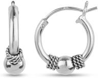 🌟 lecalla sterling silver jewelry bali hoop earrings: lightweight style for kids and women logo