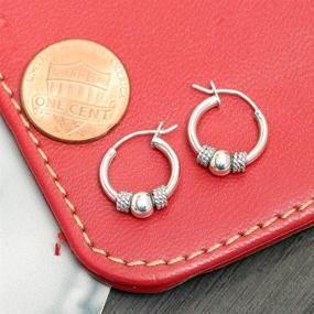 img 2 attached to 🌟 LeCalla Sterling Silver Jewelry Bali Hoop Earrings: Lightweight Style for Kids and Women