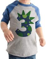 🦖 dress your little dino fan in style with ate apparel dinosaur birthday raglan boys' clothing and tops, tees & shirts logo