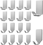 zqmw self adhesive hooks (pack of 18) - heavy duty 🔩 stainless steel small wall hangers for coat, hat, towel, key, bag & more logo